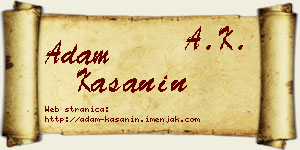 Adam Kašanin vizit kartica